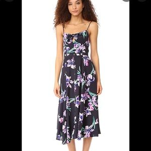 Navy floral midi dress